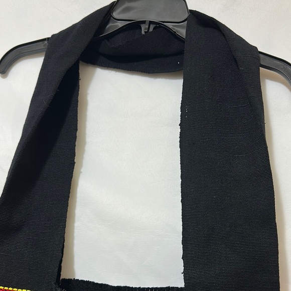 Black and Red Geometric Shoulder Bag with Fringe - Picture 5 of 6